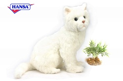 Мягкая игрушка - Кот белый, 37 см. (Hansa, 4160) - миниатюра